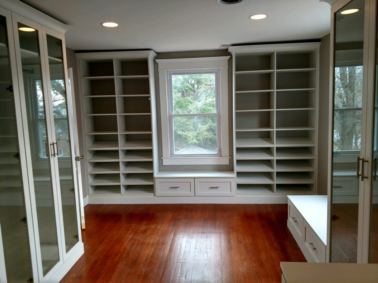 Master closet in white