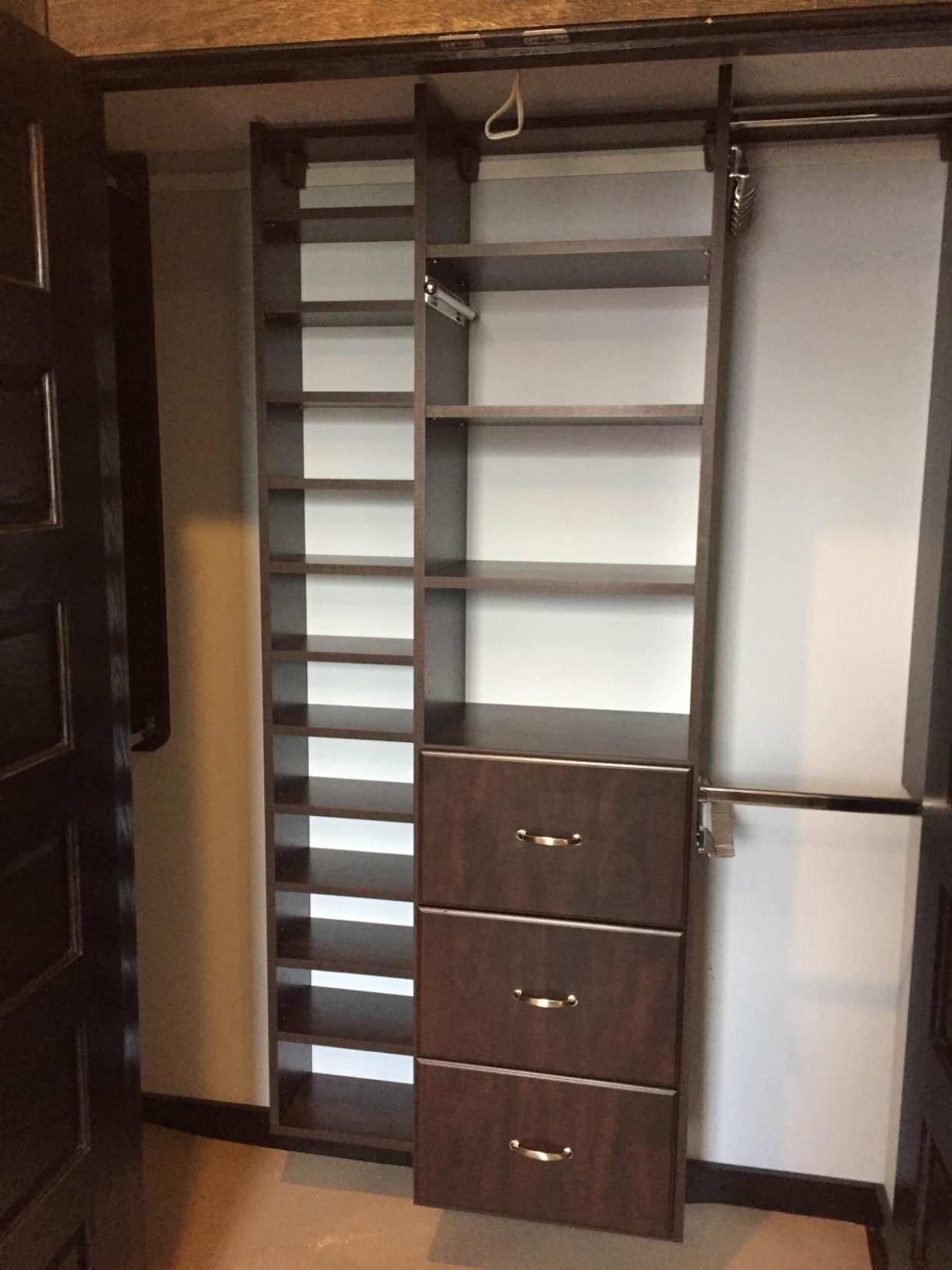 Chocolate Wall Mount Reach-In Closet